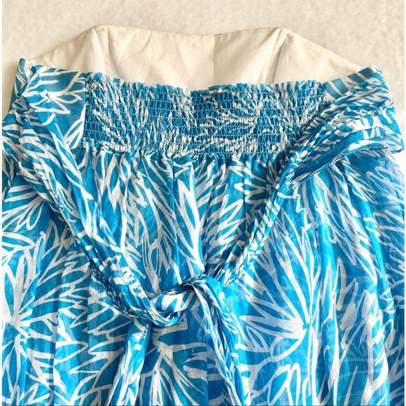 Milly Cabana Strapless Tie Dye Cover-Up Dress blue and white - Picture 5 of 6
